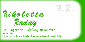 nikoletta raday business card